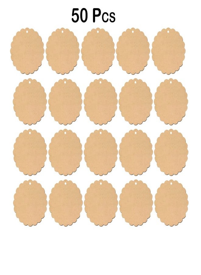 ROOT KRAFT 50pcs Floral Wooden Pine MDF Cutouts Unfinished Tags for Key Chain, Slices Crafts, Xmas Holiday Hanging Decorations, Painting Wood Craft, MDF Plains, Resin Art Work (5x5 cm) - Image 5